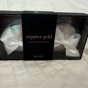 Nippies Gold Couture Nipple Covers - White